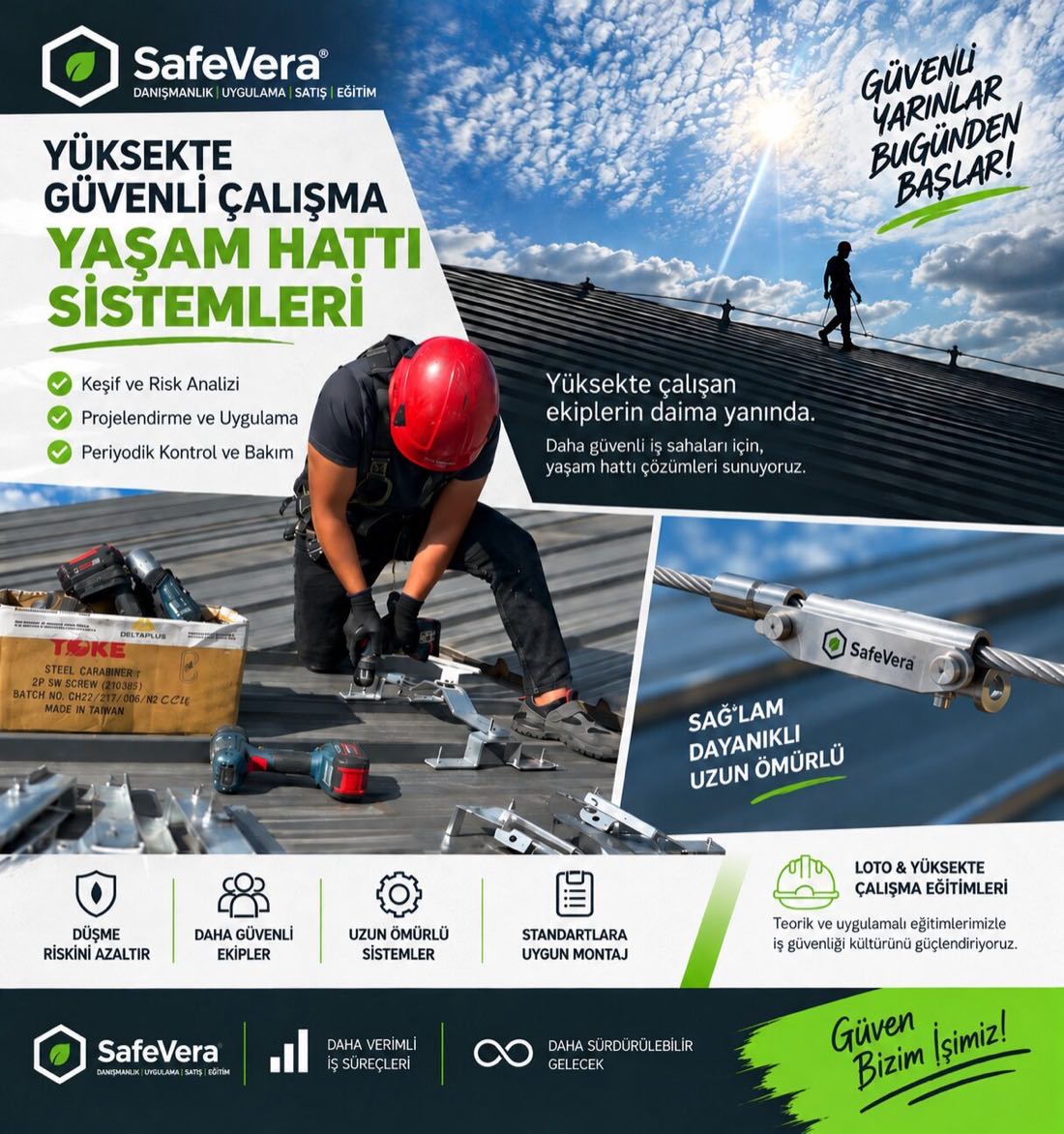 Yüksekte güvenli çalışma ve yaşam hattı sistemleri: keşif, projelendirme, uygulama ve periyodik kontrol
